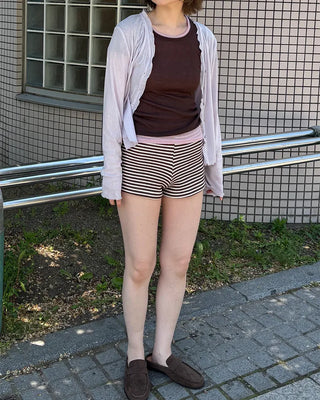 Striped knit shorts