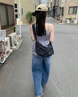 Flower Button Back Banding Sleeveless Blouse