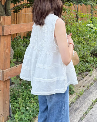 Flower Tiered Sleeveless Dress