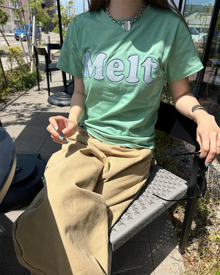 Check Lettering Patch Short Sleeve T-Shirt