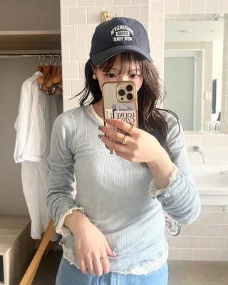 See-through wave T-shirt