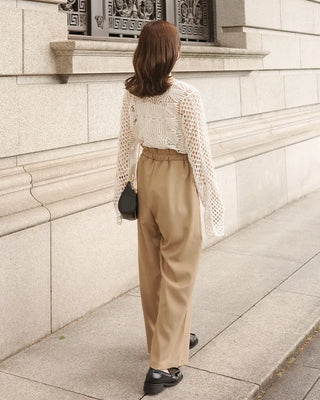 (ORIGINAL) High-waisted frill banding pants