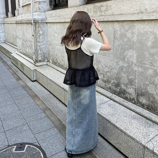 Double-strap sheer bustier