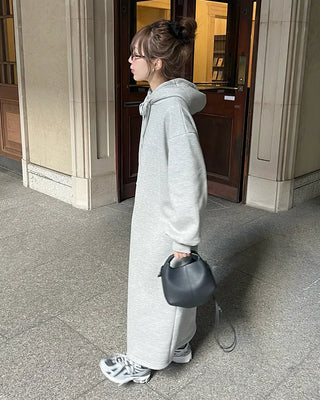 Brushed Hooded Long Dress