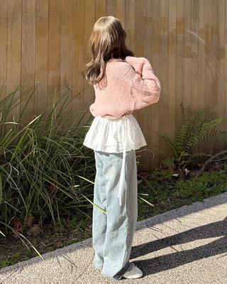 Frilled layered wrap skirt