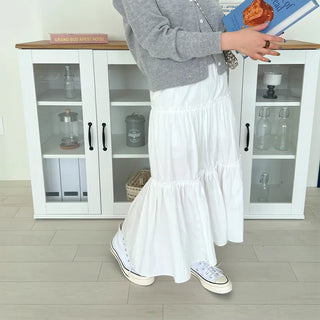 Frilled Can-Can Long Skirt