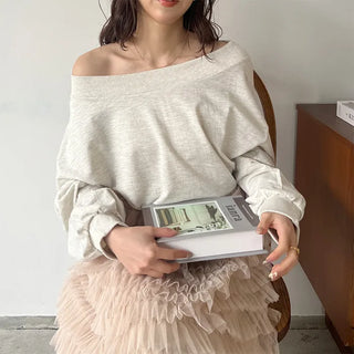 Off-shoulder sweatshirt