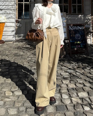 Strap V-neck shirred blouse