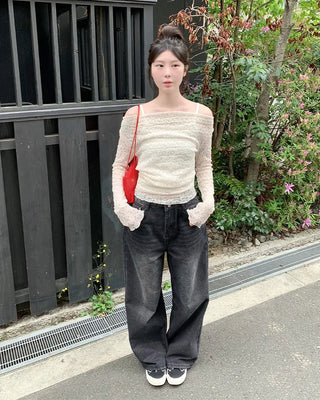 Sleeveless & Lace Long-Sleeve T-Shirt Set