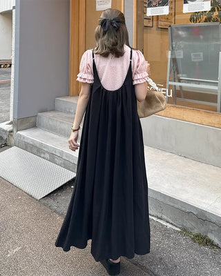 Pintuck Halter Neck Long Dress