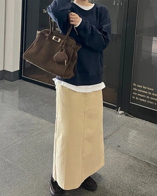 Classic cotton long skirt