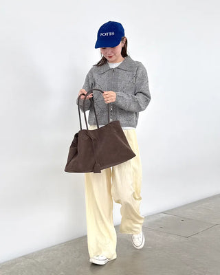 Perforated Collar Knit Zip-Up