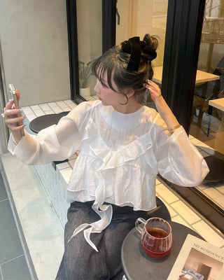 Frill Bistier Blouse Set