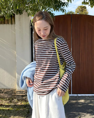 Classic striped T-shirt with label