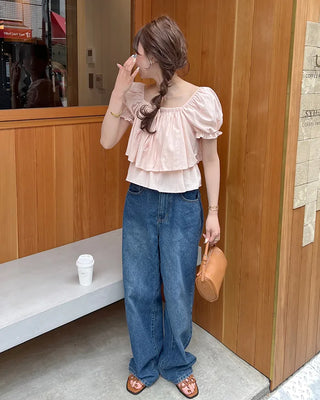 2-way string frill blouse