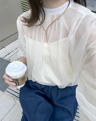 Organza sheer blouse