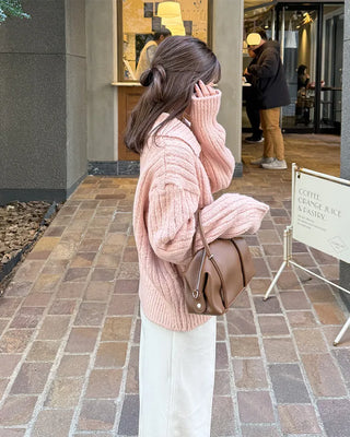 Ribbed Collar Pocket Cardigan