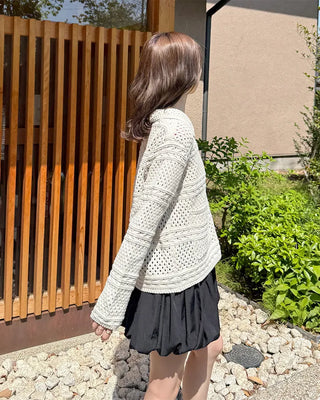 Crochet Point Knit Cardigan