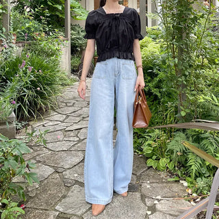 Ribbon frill blouse