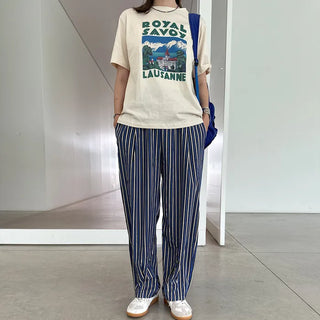 Wide striped pants