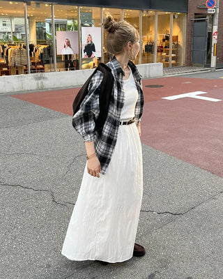 Loose-fit check shirt