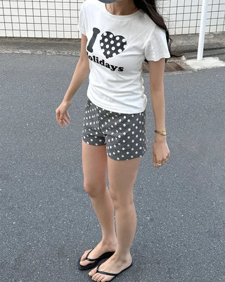 Polka Dot Knit Shorts