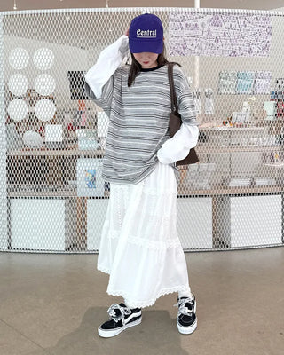 (Unisex) Striped Layered T-Shirt