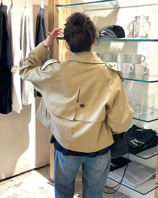 Belted Short Trench Coat