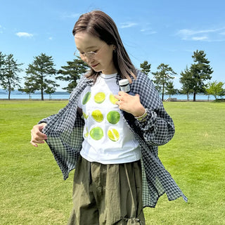 Lime print T-shirt