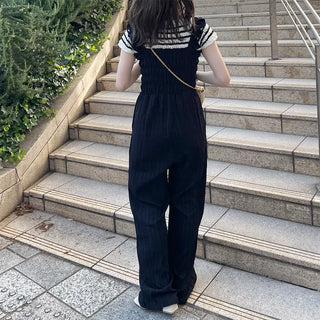 Shoulder Frill Washer Jumpsuit