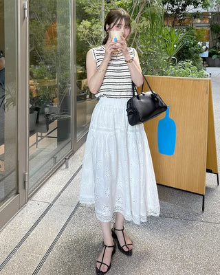 Border Round Neck Sleeveless