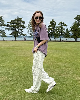 Flower Summer Waffle Easy Pants