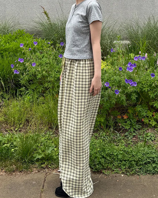 Checked Summer Easy Pants