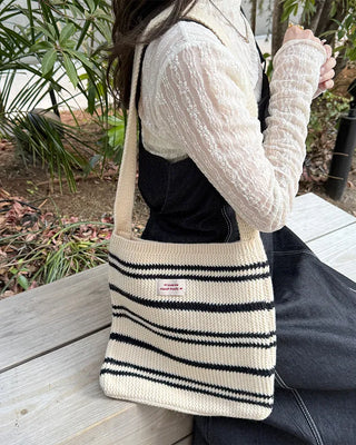 Striped knit bag