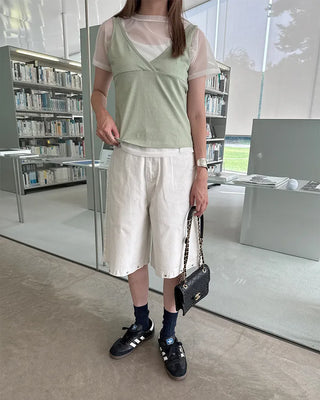 Studded Bermuda shorts