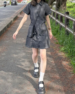 Shirt denim dress