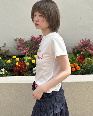 Lettering Slim Fit Short Sleeve T-Shirt
