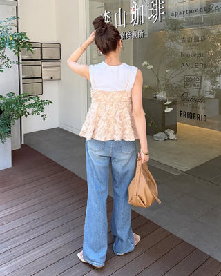Flower corsage camisole bustier
