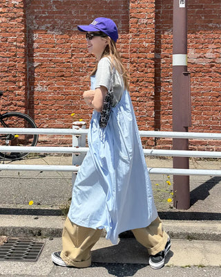 Side drawstring camisole long dress