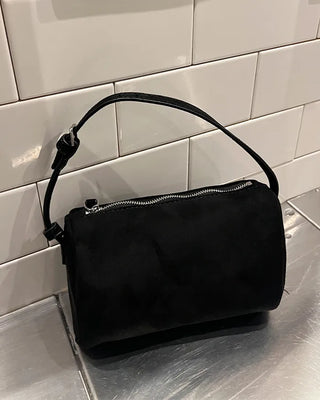 Suede mini handbag