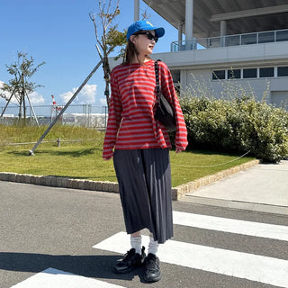 Striped long-sleeved T-shirt