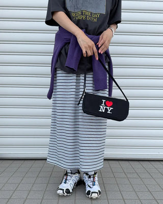 Triple Border Rib Easy Maxi Skirt
