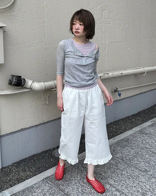 Henley Neck Sheer T-Shirt