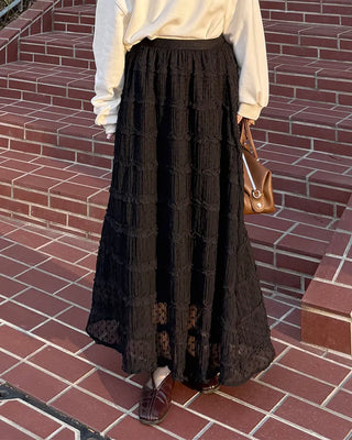 Polka Dot Frill Long Skirt