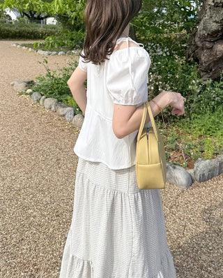 2-way ribbon strap blouse