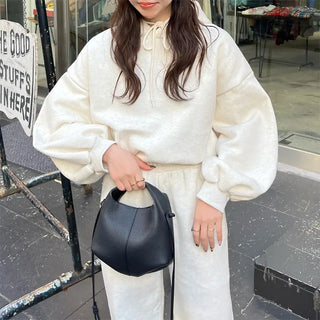 Brushed String Sweatshirt and Pants Set
