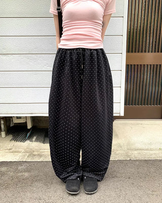 Waist String Dot Sweatpants