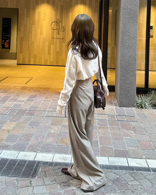 Wrap-around two-button slacks