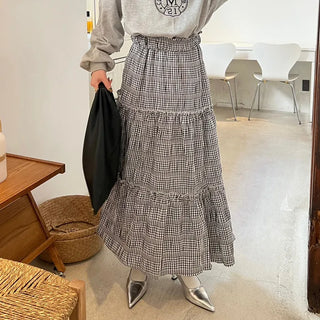 Checked cantan skirt