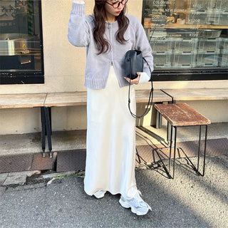 Satin Mermaid Line Long Skirt